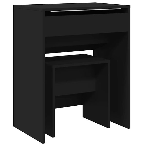 vidaXL Schminktisch mit Hocker Schwarz 60x40x113,5 cm 848214 günstig online kaufen