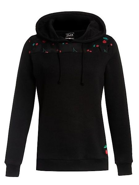 Pussy Deluxe Cherries Damen Kapuzensweatshirt schwarz allover günstig online kaufen