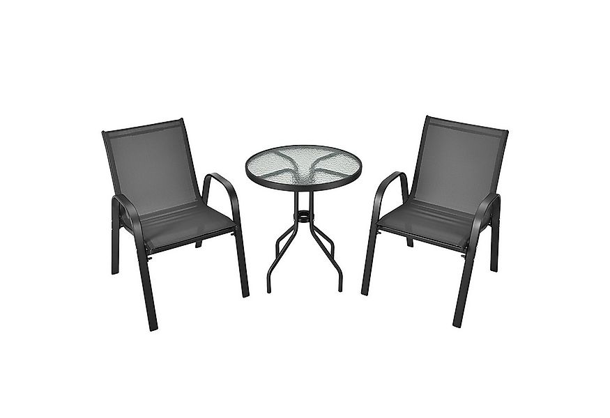 COSTWAY Balkonset 3 TLG. Sitzgruppe, mit 2 Stühle & 1 Tisch günstig online kaufen