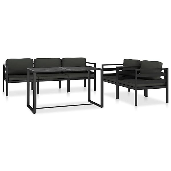 vidaXL 6-Tlg Garten-Lounge-Set mit Kissen Aluminium Anthrazit 49235 günstig online kaufen