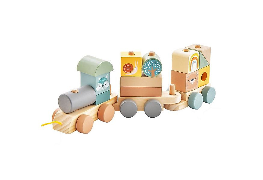 COSTWAY Spielzeug-Zug Kinder Holzeisenbahn Set, ab 3 Jahren günstig online kaufen