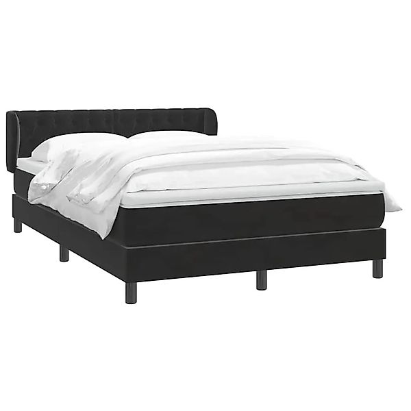 vidaXL Boxspringbett mit Matratze Schwarz 140x210 cm Samt 3317777 günstig online kaufen