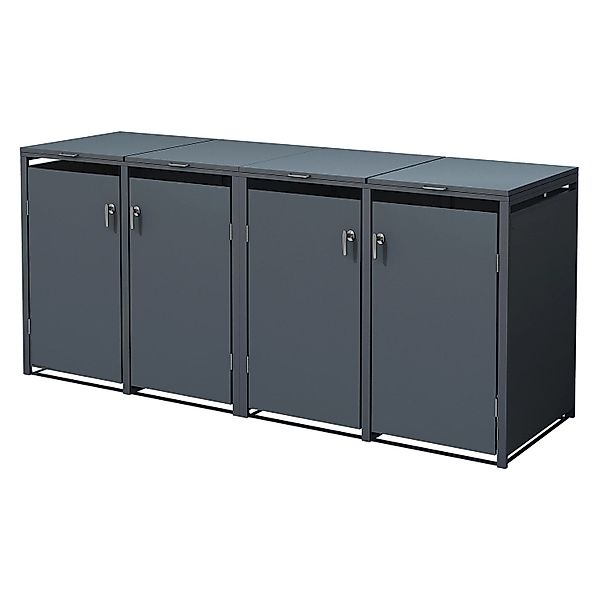 ML-Design Mülltonnenbox 4Er 240L Anthrazit 264x80x116,3 cm Stahl günstig online kaufen