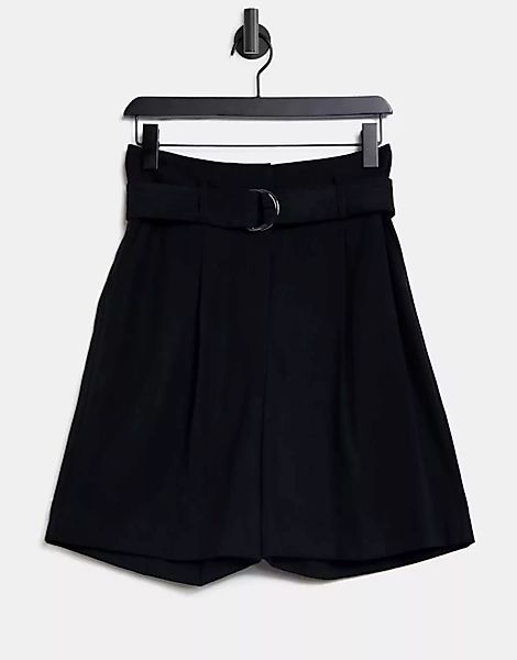 Warehouse – City – Shorts mit D-Ring in Schwarz günstig online kaufen