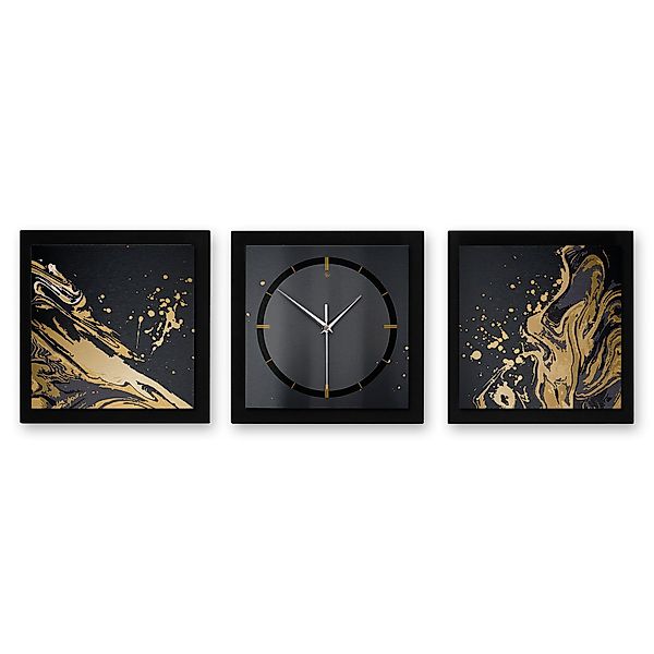 Kreative Feder Wanduhr Gold & Black günstig online kaufen