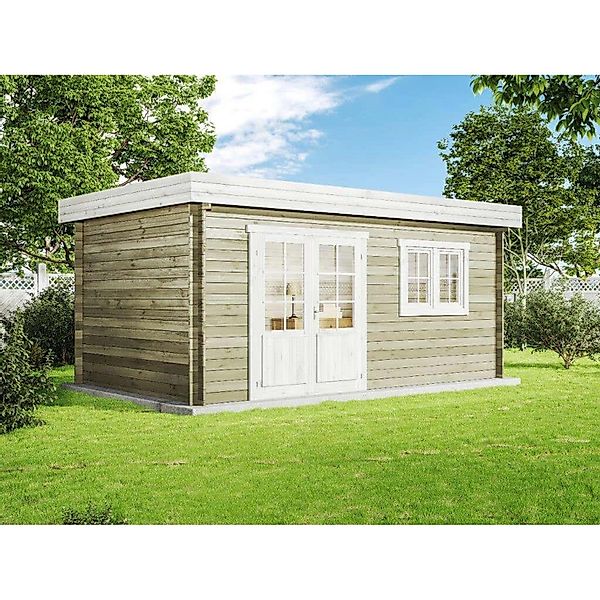 Alpholz Gartenhaus Spree-28 Pultdach 520 cm x 320 cm Braun günstig online kaufen