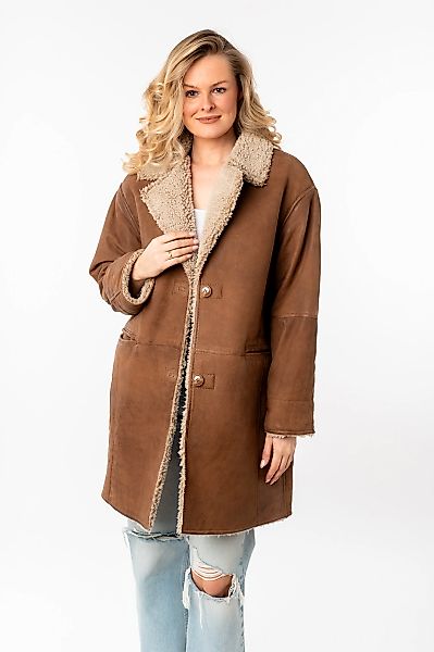 Mauritius Ledermantel "MWXofia OS", mit Reverskragen, Oversized Fit günstig online kaufen