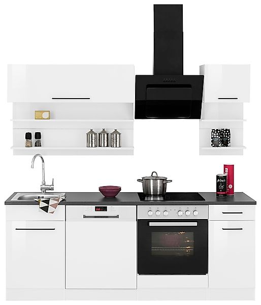 KOCHSTATION Küchenzeile "KS-Tulsa" mit E-Geräten, Breite 210 cm, schwarze M günstig online kaufen