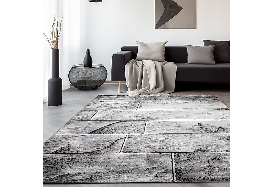 SIMPEX24 Designteppich Stein Design, Läufer, Höhe: 12 mm, Modern Kurzflor T günstig online kaufen