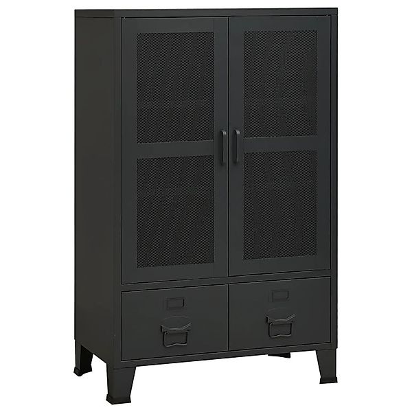 furnicato Spind Lagerschrank Industrial Schwarz 70x40x115 günstig online kaufen