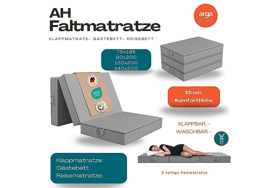 Klappmatratze AH-Falt Klappmatratze, Gästematratze, 15 cm Faltmatratze, 3-t günstig online kaufen