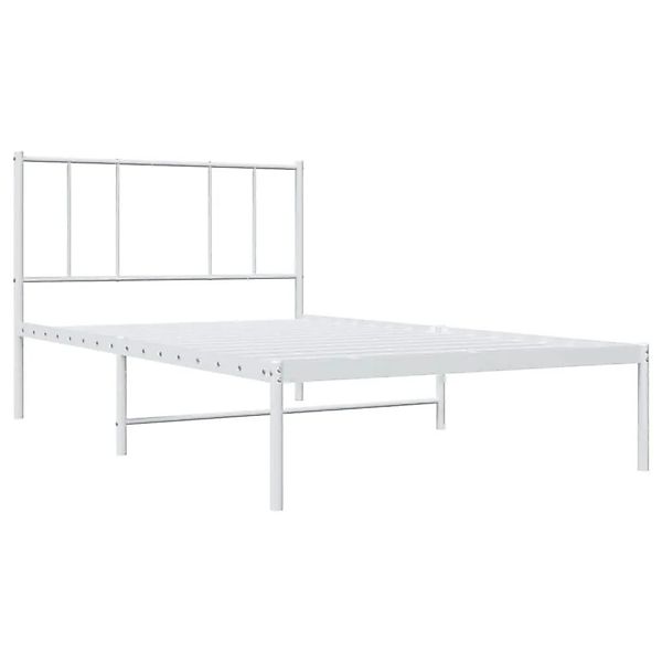 vidaXL Bettgestell mit Kopfteil Metall Weiß 90x190 cm 352521 günstig online kaufen