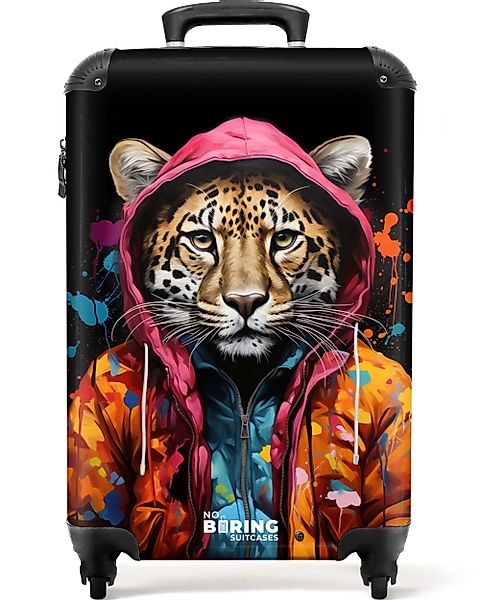 NoBoringSuitcases.com© Hartschalen-Trolley Leopard mit buntem Fell günstig online kaufen