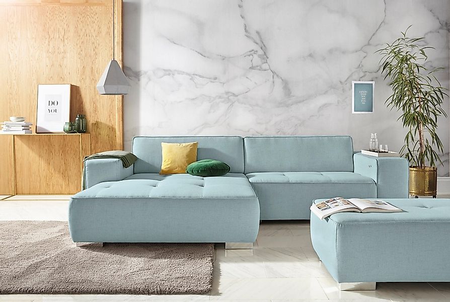 Home affaire Ecksofa "Sapporo L-Form" wahlweise Bettfunktion oder Sitztiefe günstig online kaufen