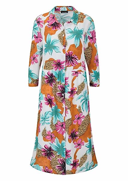 GOLDNER Sommerkleid "Kurzgröße Hemdblusenkleid mit Leo Print und Blumen" günstig online kaufen