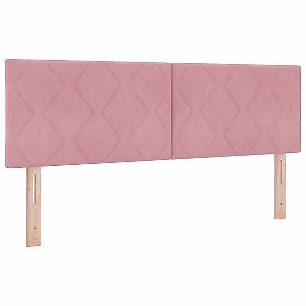 vidaXL LED Kopfteil mit LED-Streifenleuchten Rosa 144 cm Samt 3338225 günstig online kaufen