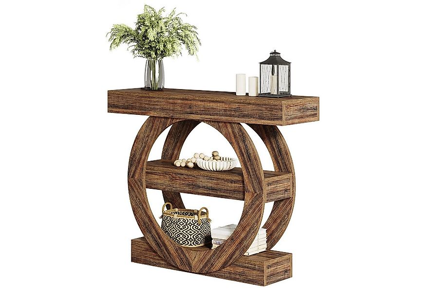 Tribesigns Konsolentisch 104x30x80 cm, 3-stöckiger Sofatisch, Eingangstisch günstig online kaufen