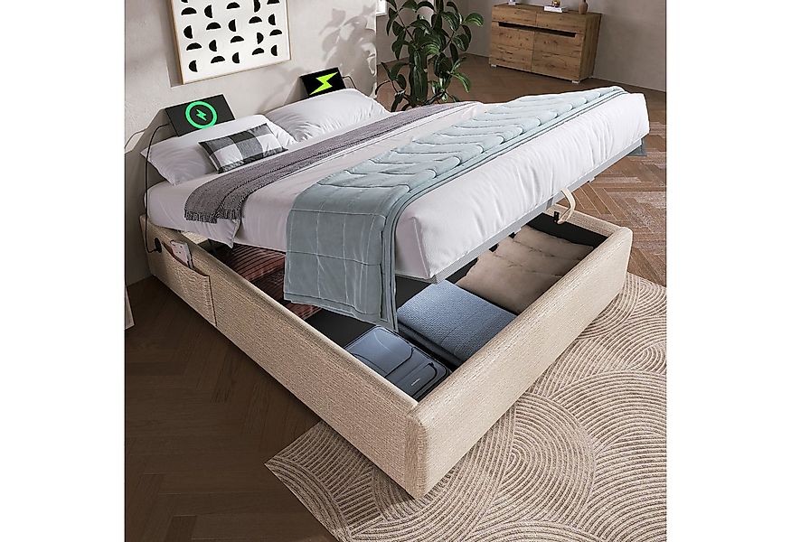 OKWISH Polsterbett Ohne Kopfteil (Funktionsbett, Struraumbett Hydraulisch m günstig online kaufen