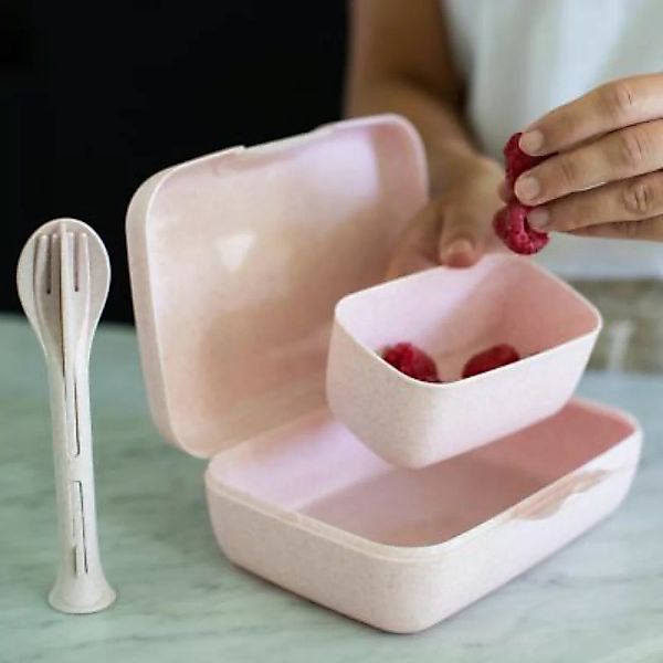 koziol CANDY READY Lunchbox-Set + Besteck-Set, 3er-Set Lunchboxen rosa günstig online kaufen
