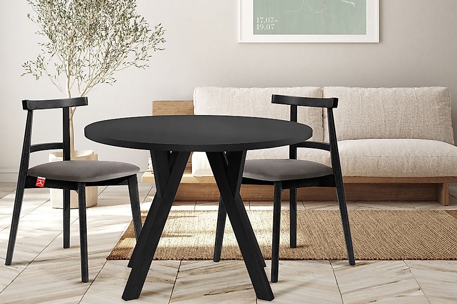 KONSIMO® Esstisch INDAGA Esszimmertisch Ausziehbar Rund, günstig online kaufen
