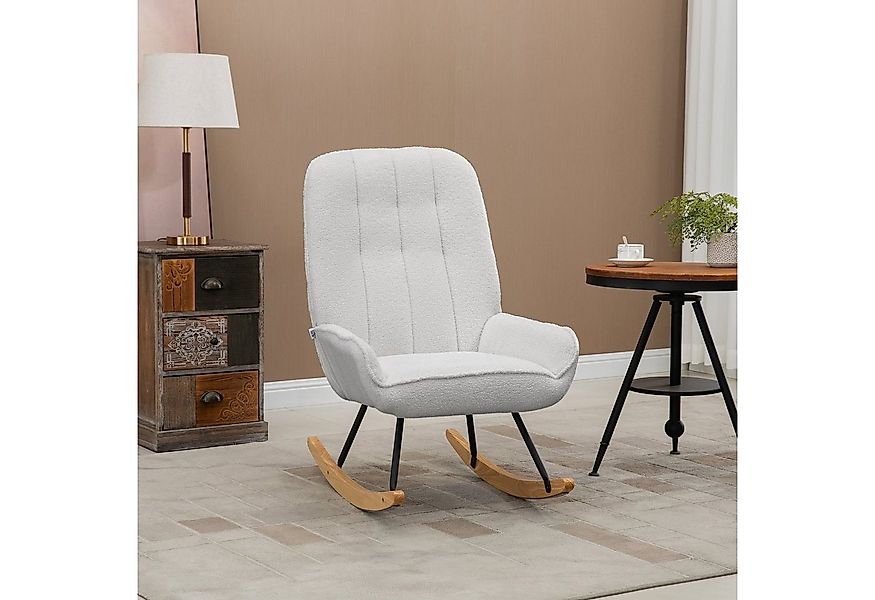 HOMCOM Schaukelstuhl Schwingsessel Gepolsterter Relaxstuhl bis 150 kg Belas günstig online kaufen