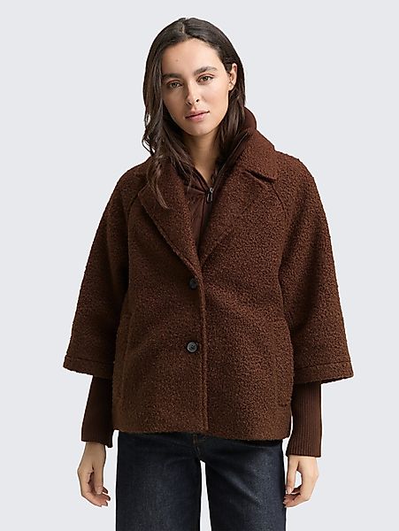TOM TAILOR Sommerjacke Bouclé Cape Jacke günstig online kaufen