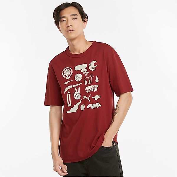 PUMA Downtown T-Shirt mit Grafik | Mit Aucun | Rot | Größe: XS günstig online kaufen