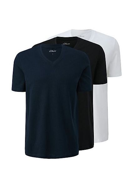 s.Oliver T-Shirt Regular fit (3-tlg) V-Ausschnitt, kurzarm günstig online kaufen