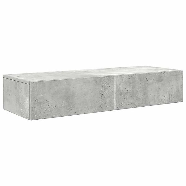 vidaXL Wandregal mit Schubladen Betongrau 100x36x19 cm Holzwerkstoff 859989 günstig online kaufen