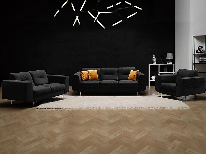 Beautysofa Polstergarnitur im modernen Stil auf hohen Metallbeinen VENEZIA, günstig online kaufen