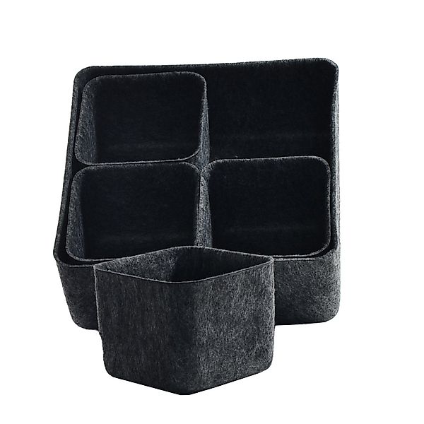 B&S Aufbewahrungsbox Aufbewahrungbox Filz dunkelgrau Organizer günstig online kaufen
