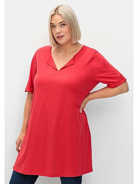 Sheego Longshirt "Große Größen", mit geschlitztem Ausschnitt günstig online kaufen