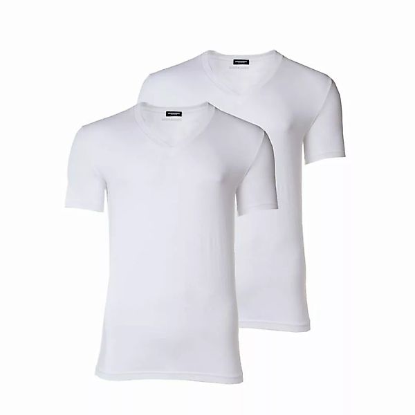 DSQUARED2 Herren T-Shirt - V-Neck, Cotton Stretch Twin Pack, 2er Pack Weiß günstig online kaufen