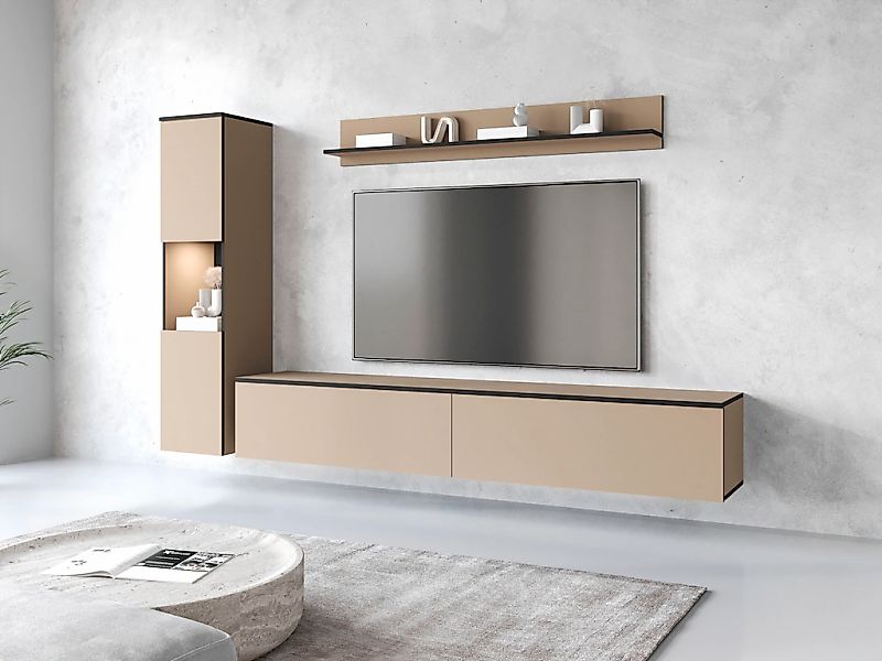 INOSIGN Wohnwand "PARIS, Vitrine Türanschlag links/rechts wechselbar", (Kom günstig online kaufen