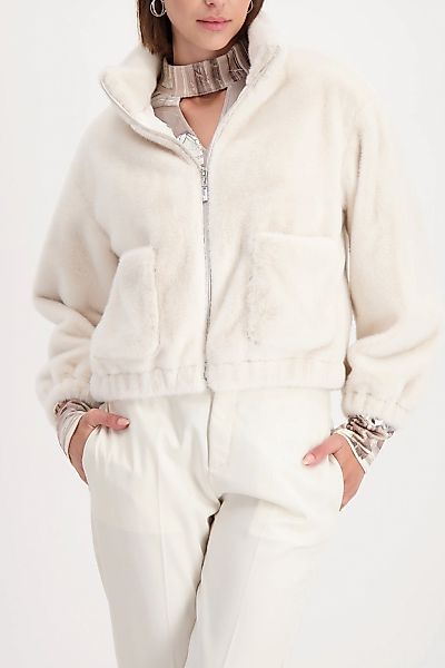 Monari Fellimitatjacke "Jacke fake fur" ohne Kapuze Regular fit mit Stehkra günstig online kaufen