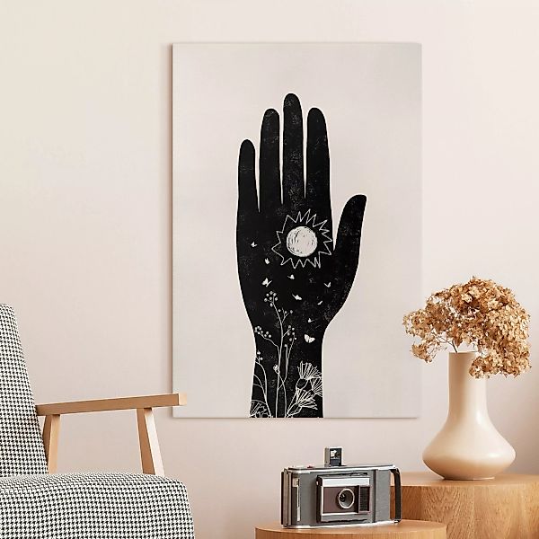 Leinwandbild Hand mit Sonne günstig online kaufen