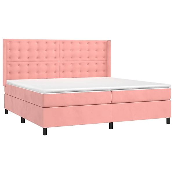 vidaXL Boxspringbett mit Matratze & LED Rosa 200x200 cm Samt 3139828 günstig online kaufen