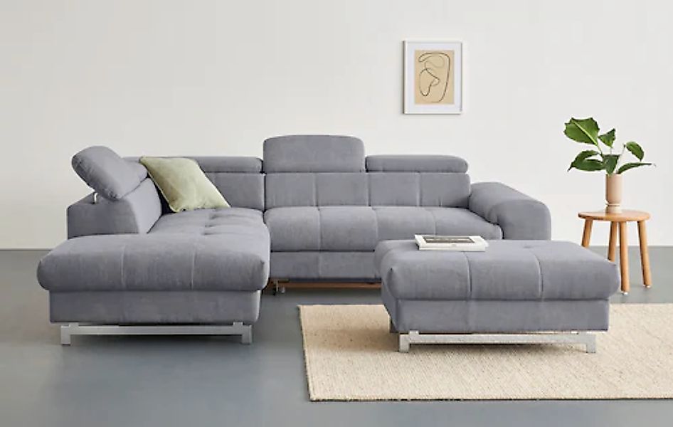 COTTA Ecksofa "Chef L-Form" mit Kopfteilverstellung, edle Metallkufen, wahl günstig online kaufen
