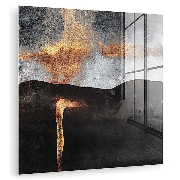 MuchoWow Acrylglasbild Abstrakt - Gold - günstig online kaufen
