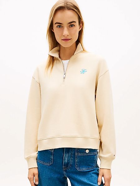 Tommy Hilfiger Sweatshirt "TH SCRIPT REG HALF-ZIP", mit Logo-Stickerei, Ste günstig online kaufen