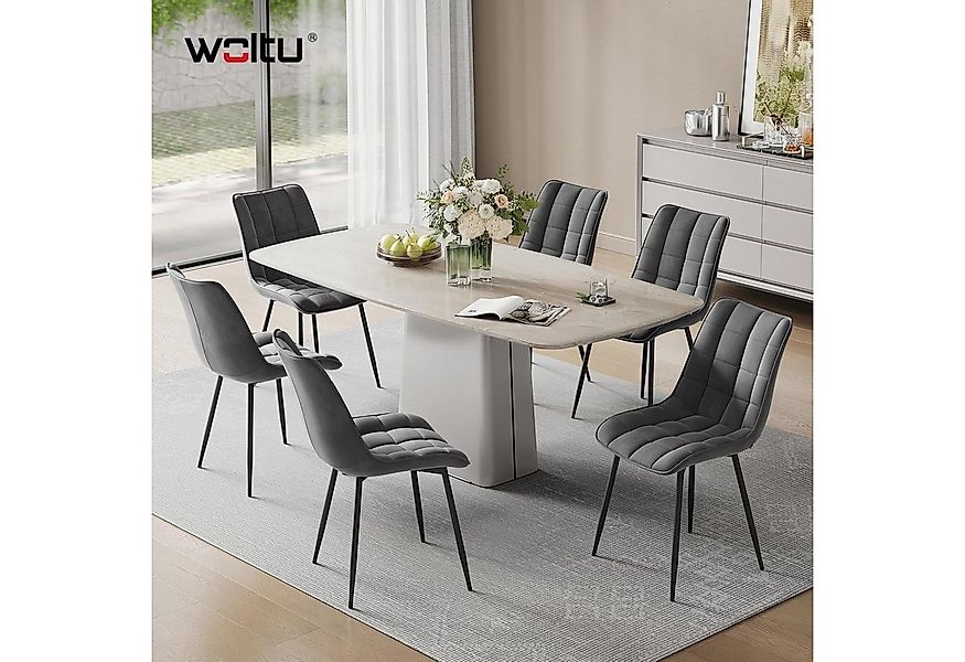 Woltu 4-Fußstuhl (6 St), Küchenstuhl Polsterstuhl Design Stuhl, aus Samt günstig online kaufen