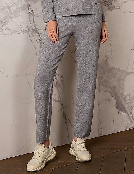 Passioni Strickhose mit Leopardenprint graue Strickhose mit blauen Deatils günstig online kaufen