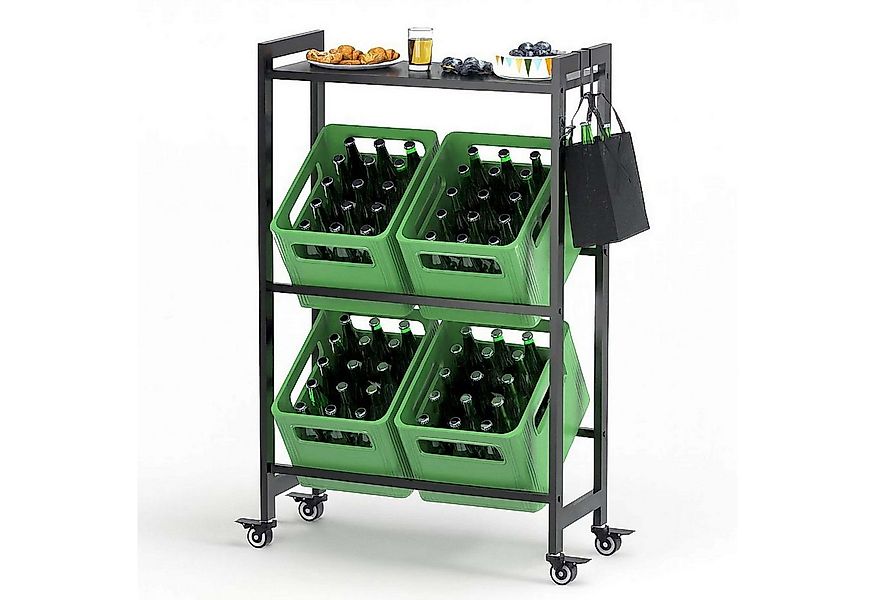 DanDiBo Standregal Getränkekistenregal 4 Kisten mit Ablagefläche Rollen Hak günstig online kaufen