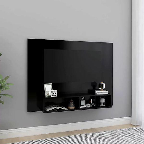 Tv-wandschrank Schwarz 120x23,5x90 Cm Spanplatte günstig online kaufen