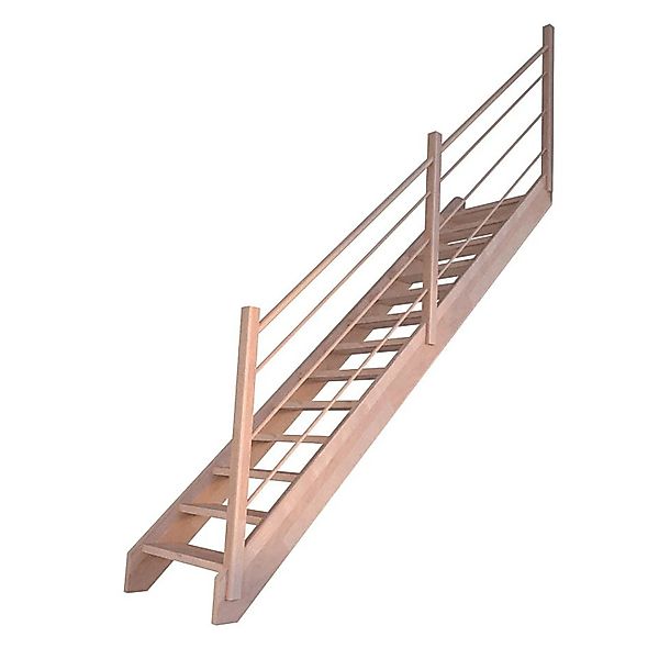Treppe Mykonos Buche Gerade Holz-Design-Geländer Rechts FSC® günstig online kaufen