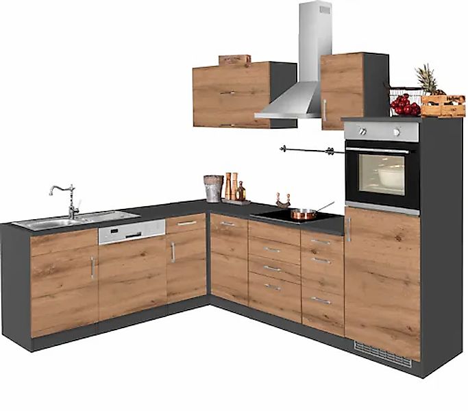 KOCHSTATION Winkelküche "KS-Colmar", mit E-Geräten, Stellbreite 210/270 cm günstig online kaufen