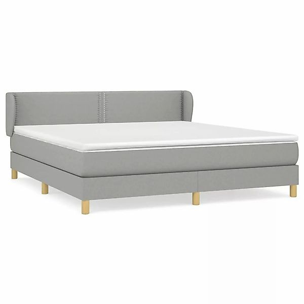 vidaXL Boxspringbett Boxspringbett mit Matratze Hellgrau 180x200 cm Stoff B günstig online kaufen