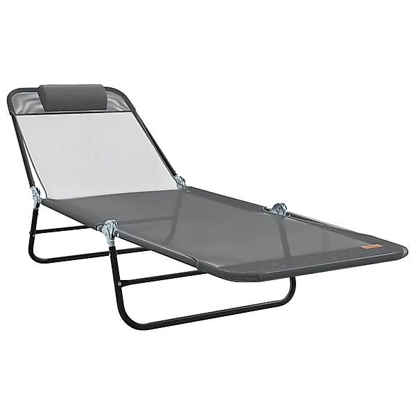 vidaXL Gartenliege Klappbare Sonnenliege Grau 182 günstig online kaufen