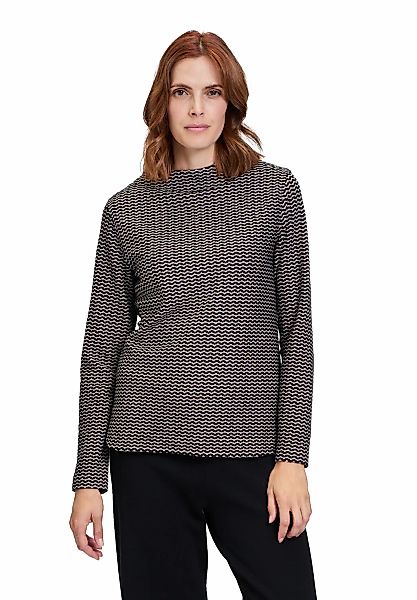 Betty&Co Kurzarmshirt "Betty & Co Damen Casual-Shirt mit Wellenstruktur", ( günstig online kaufen