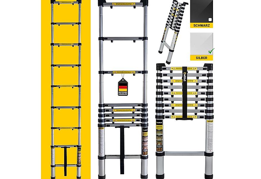 Craftfull Teleskopleiter Ausziehleiter CF-101A - 3 J. Garantie - 2 - 4.4 m günstig online kaufen